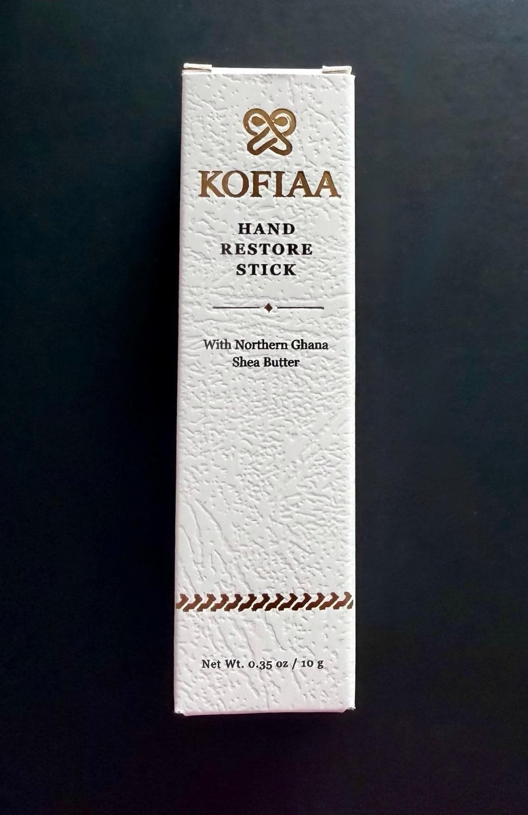 KOFIAA Hand Restore Stick box front on dark background